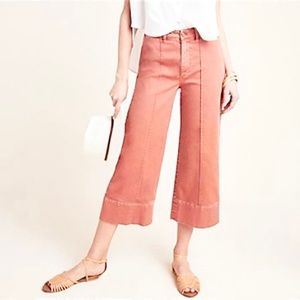 Chino by Anthropologie Coral Wide Leg Cropped Pants